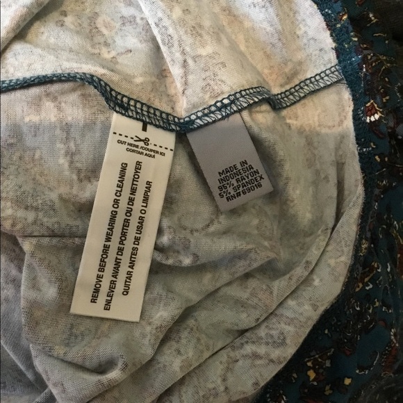 Ruff Hewn Turquoise paisley print 2x Blouse - Picture 4 of 15